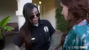 Horny Lesbian Criminal Vanna Bardot Offers Her Hairy Pussy to Big Tits Cop Karma Rx