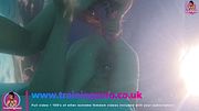 Femdom Pool side Pegging - Outdoor Anal with Huge Strapon