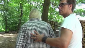 Curvy blonde likes outdoor fuck with the guy she just met