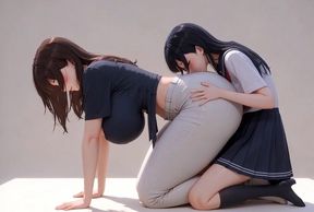 lesbians, huge ass worship.