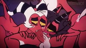 Helluva Boss 3some Blitzo X Moxxie X Millie Mmf With Car Toon