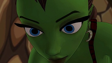 A green big booty alien steps out of a portal for some bbc sex - AI powered voice overs