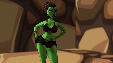 A green big booty alien steps out of a portal for some bbc sex - AI powered voice overs