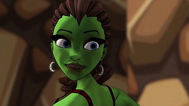 A green big booty alien steps out of a portal for some bbc sex - AI powered voice overs