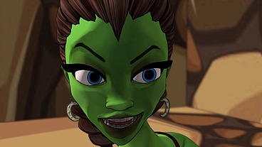 A green big booty alien steps out of a portal for some bbc sex - AI powered voice overs
