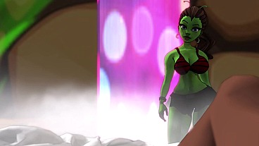 A green big booty alien steps out of a portal for some bbc sex - AI powered voice overs