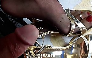 Feet in nylons and heels piss compilation