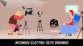 Wonder Electra Gets Drained by Biting Vampire