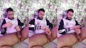 massaging my cock with oil until i shoot a nice big load