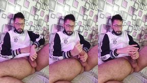 massaging my cock with oil until i shoot a nice big load