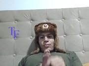 I show my virtual classmate how my huge brunette cock shoots a lot of milk while I masturbate