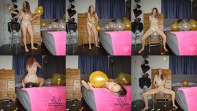 Sit to pop makes Vicky cum: Balloons, Balloon popping, Balloon Humping- 1080p