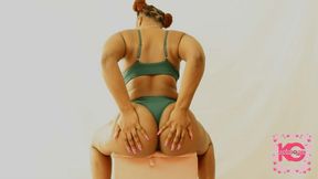 Ebony Ass Worship In Green Thong