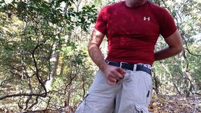 Beating off in the Bushes Again. Intense Jerk and Cum