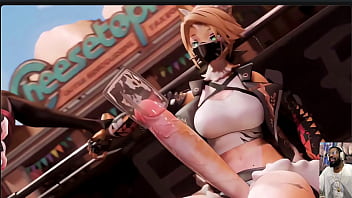 Big Huge Breast Anime ZZZ Character Drinks Hard Cock Futa Cum While Playing With Her Fresh Bald Ass Pussy