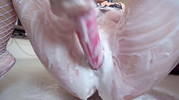 Creamy creampie covers my entire body with massive fake cum (uncensored)