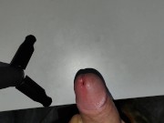 Dick masturbating and post cum play