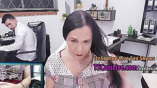 Amazing Shemale Office Clerk on Webcam Part 1