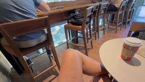 Starbucks Public Cafe Masturbation and Cumshot