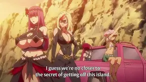 Hot lesbian babes turn in to big guns and battle busty anime sluts