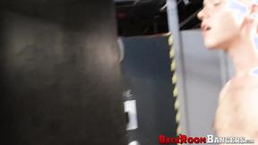 ”Naughty dude Antole Swift serviced two big dicked dudes during this threesome en”