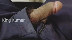 King Kumar's hairy black Cock &amp; Balls coming out of pants,
