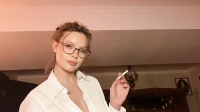 POV Fetish of my teacher. She loves cigarettes and big cocks (with subs)