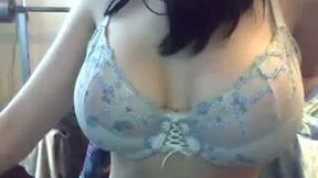 Poking my pussy with big black dildo on camera