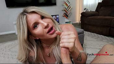 Busty milf stepmom can't resist her stepson's big cock in POV video
