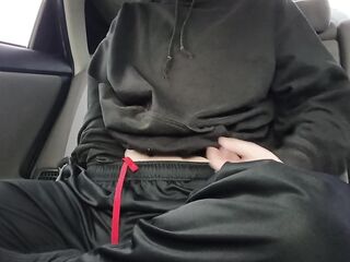 Ftm has loud risky public whimpering climax in car