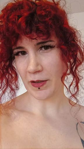 Beautiful trans redhead dommy mommy showing off her piercings