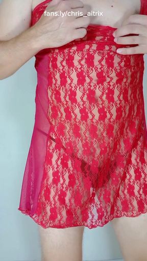 I Put My Thong Under the Dress and Parade for You Showing Everything Like Cute Femboy Chris_aitrix