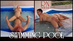 Outdoor pussy show. Nude couple plays in the outdoor nudist swimming pool. (Regina Noir) full 182