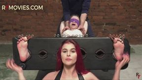 Arina - Full tickling in stocks with four hands + Foot licking by Pandora (UHD 4K MP4)