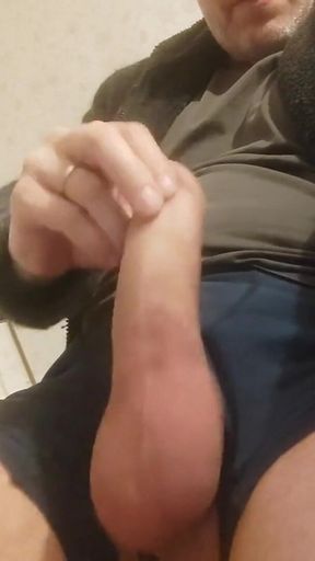 With My Girthy Cock Pointing Out Through Worn-out Boxers, Pumping Out a Big and Creamy Cum Load