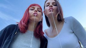 two mistresses brought you to the forest to pov spit and humiliate you and then leave you there