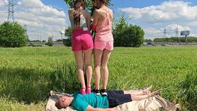 Multitrampling training #40 (Part 1): outdoor trampling & jumping in mixed shoes and high heels