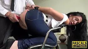 Debased and ball-gagged slut