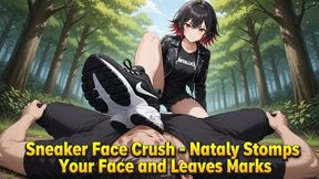 Facebusting in Nike Sneakers - Nataly Trampling Face Crush Session