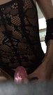 Riding dildo while wearing soft chastity cage 3