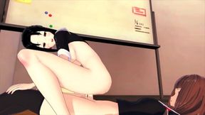 Futa Kaguya gets her tight pussy pounded by Miko in wild 3D hentai