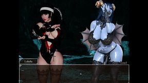 resonance [ futanari hentai game pornplay ] ep.7 caught by suprise by the blue skin naughty succubus in the cave