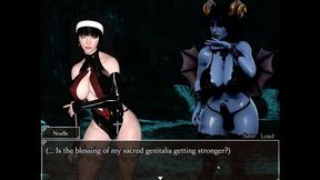 resonance [ futanari hentai game pornplay ] ep.7 caught by suprise by the blue skin naughty succubus in the cave