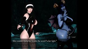 resonance [ futanari hentai game pornplay ] ep.7 caught by suprise by the blue skin naughty succubus in the cave