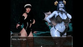 resonance [ futanari hentai game pornplay ] ep.7 caught by suprise by the blue skin naughty succubus in the cave