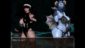 resonance [ futanari hentai game pornplay ] ep.7 caught by suprise by the blue skin naughty succubus in the cave