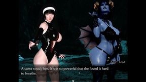 resonance [ futanari hentai game pornplay ] ep.7 caught by suprise by the blue skin naughty succubus in the cave