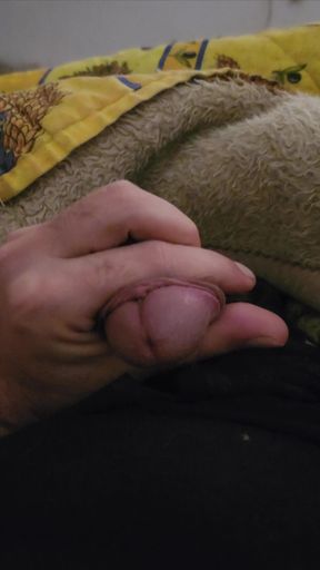 I woke up early so horny so  i play with my dick
