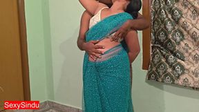 Sexy Bhabhi in Transparent Saree Showing Hot Navel