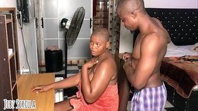 Wife getting big black cock in her pussy after taking her bath - Royal Cocky King